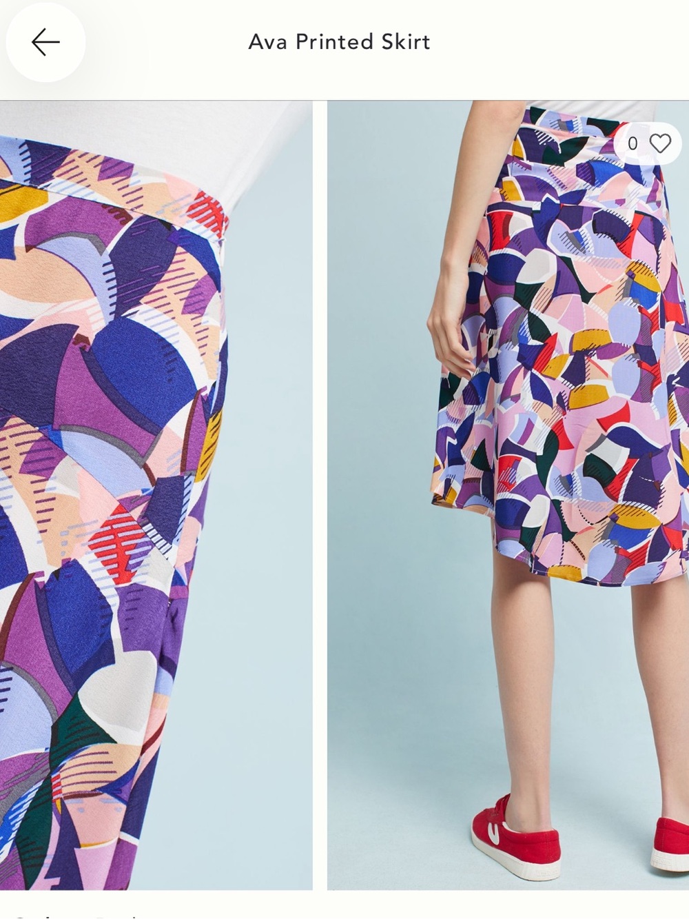 Anthropologie Maeve Multi-Color Abstract Ava Skirt